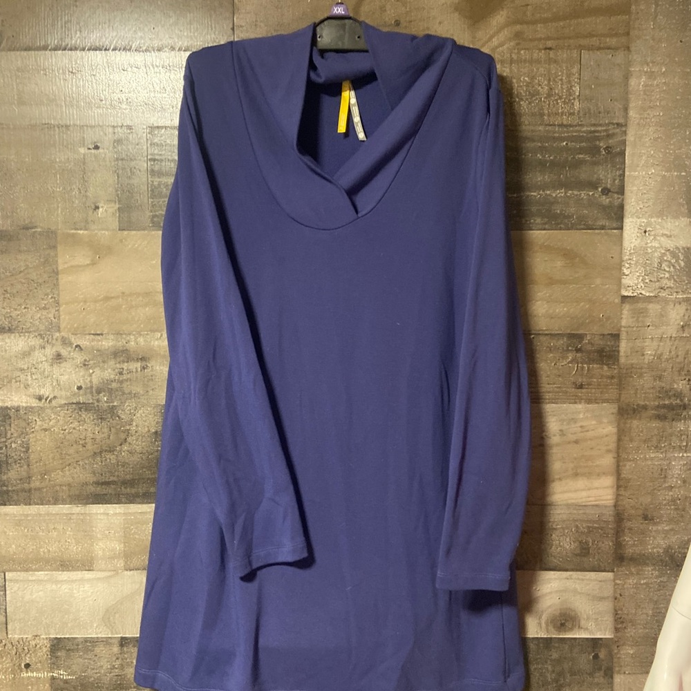 Lole Mini Dress with Cowl Neck in Blue Size XL stretch material eco-friendly
